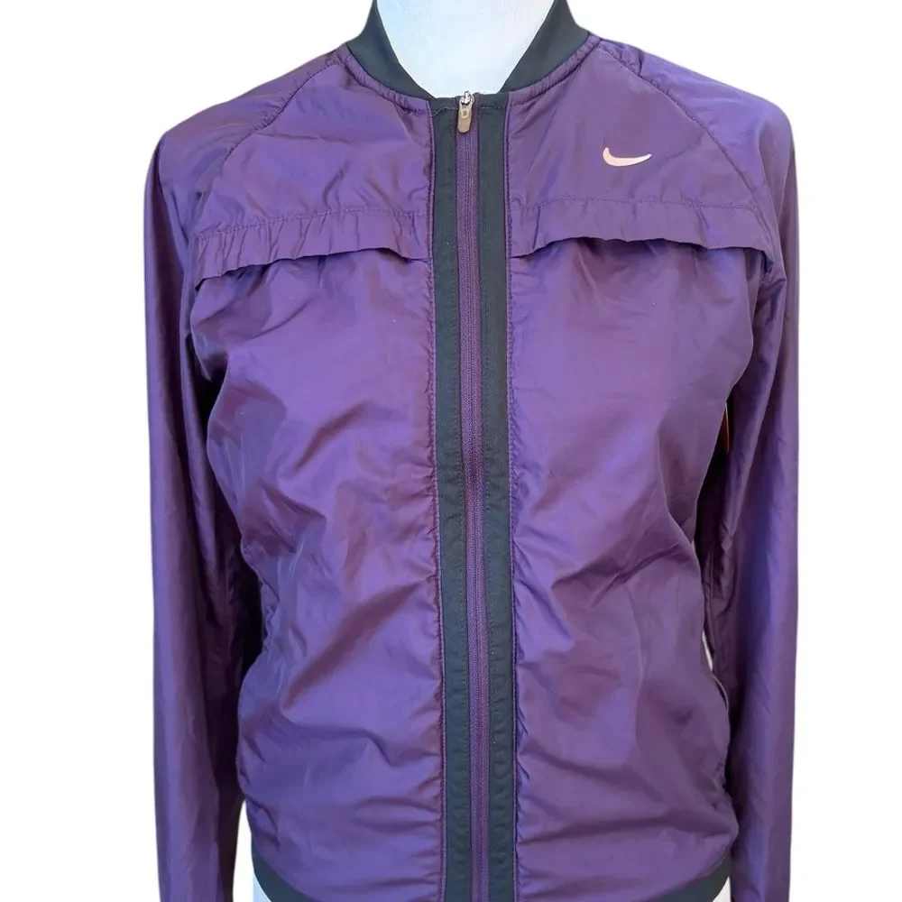 Nike Sphere Dri Fit Running Bomber Jacket Womens Size Small Purple